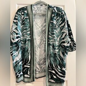 Anthropologie Zebra Print Tunic - Green and Black